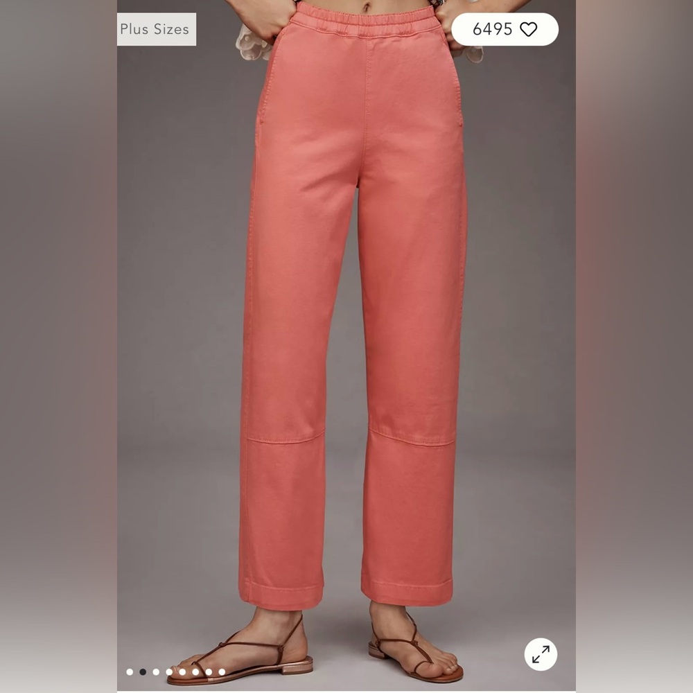 Pilcro/Anthropologie The Izzie Relaxed Pull On Barrel Pants in Tea Rose in M NWT